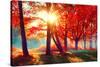 Autumn. Fall Scene. Beautiful Autumnal Park. Beauty Nature Scene. Autumn Landscape, Trees and Leave-Subbotina Anna-Stretched Canvas