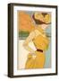 Autumn Fashion Postcard by Henri Meunier-null-Framed Giclee Print