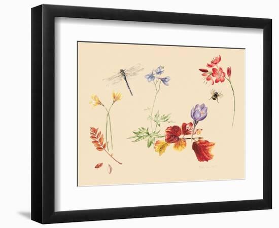 Autumn Flowers and insects-Alison Cooper-Framed Giclee Print