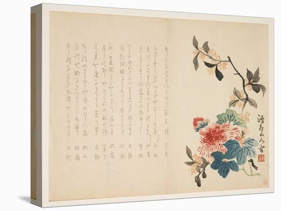Autumn Flowers, C.1854-59-Sh?sanjin-Stretched Canvas