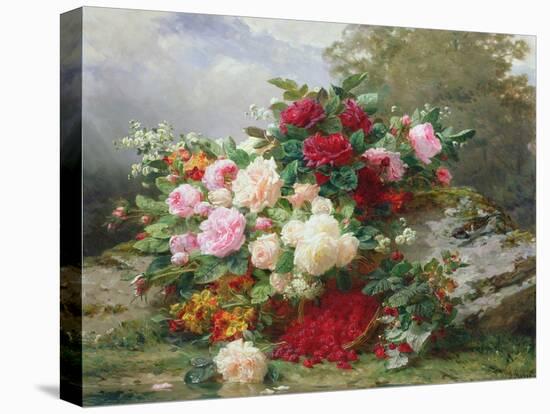 Autumn Flowers-Jean Baptiste Claude Robie-Stretched Canvas