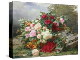 Autumn Flowers-Jean Baptiste Claude Robie-Stretched Canvas