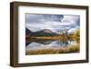 Autumn foliage and mountain lake, Jasper National Park, UNESCO World Heritage Site, Canadian Rockie-Jon Reaves-Framed Photographic Print