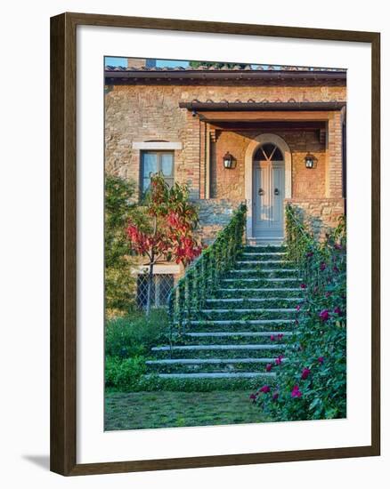 Autumn Foliage around Tuscan Villa-Terry Eggers-Framed Photographic Print