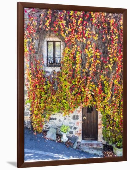 Autumn Foliage around Tuscan Villa-Terry Eggers-Framed Photographic Print