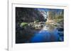 Autumn Foliage in a Stream Course, Magpie's Valley Bridge, Saxony, Germany-Falk Hermann-Framed Photographic Print