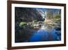 Autumn Foliage in a Stream Course, Magpie's Valley Bridge, Saxony, Germany-Falk Hermann-Framed Photographic Print