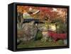 Autumn Foliage in Japanese Garden-null-Framed Stretched Canvas