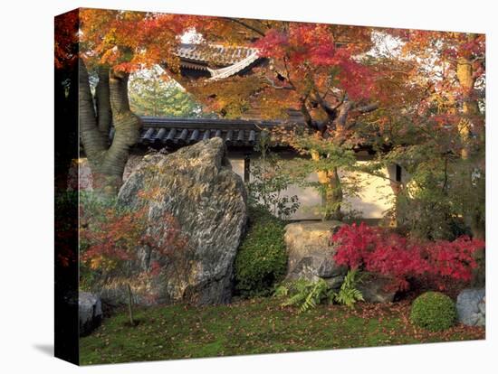 Autumn Foliage in Japanese Garden-null-Stretched Canvas