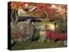 Autumn Foliage in Japanese Garden-null-Stretched Canvas