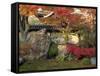 Autumn Foliage in Japanese Garden-null-Framed Stretched Canvas