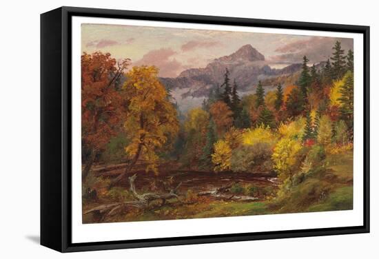 Autumn Foliage in the White Mountains (Mount Chocorua), 1862 (Oil on Board)-Jasper Francis Cropsey-Framed Stretched Canvas