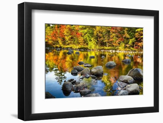 Autumn Foliage River Reflections-George Oze-Framed Photographic Print