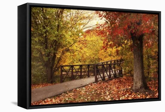 Autumn Footbridge-Jessica Jenney-Framed Stretched Canvas