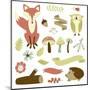 Autumn Forest, Woodland Animals, Flowers and Ribbons-Alisa Foytik-Mounted Art Print