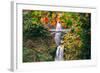 Autumn Frame at Multnomah Falls, Waterfall Columbia River Gorge, Oregon-Vincent James-Framed Photographic Print