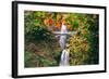 Autumn Frame at Multnomah Falls, Waterfall Columbia River Gorge, Oregon-Vincent James-Framed Photographic Print