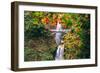 Autumn Frame at Multnomah Falls, Waterfall Columbia River Gorge, Oregon-Vincent James-Framed Photographic Print