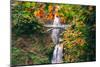 Autumn Frame at Multnomah Falls, Waterfall Columbia River Gorge, Oregon-Vincent James-Mounted Photographic Print