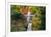 Autumn Frame at Multnomah Falls, Waterfall Columbia River Gorge, Oregon-Vincent James-Framed Photographic Print