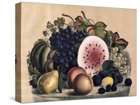 Autumn Fruit-Currier & Ives-Stretched Canvas