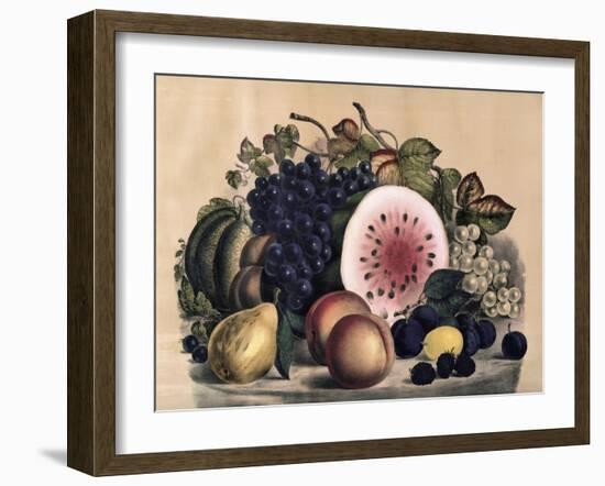 Autumn Fruit-Currier & Ives-Framed Giclee Print