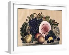 Autumn Fruit-Currier & Ives-Framed Giclee Print