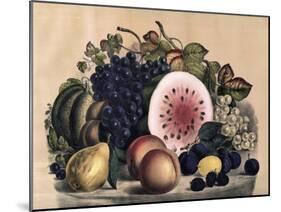 Autumn Fruit-Currier & Ives-Mounted Giclee Print