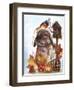 Autumn Greetings Bunny - with Background-Sheena Pike Art And Illustration-Framed Giclee Print