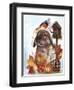 Autumn Greetings Bunny - with Background-Sheena Pike Art And Illustration-Framed Giclee Print