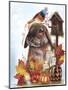 Autumn Greetings Bunny - with Background-Sheena Pike Art And Illustration-Mounted Giclee Print