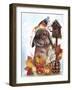 Autumn Greetings Bunny - with Background-Sheena Pike Art And Illustration-Framed Giclee Print