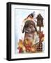 Autumn Greetings Bunny - with Background-Sheena Pike Art And Illustration-Framed Giclee Print