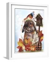 Autumn Greetings Bunny - with Background-Sheena Pike Art And Illustration-Framed Giclee Print