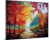 Autumn Impressions-Maya Green-Mounted Premium Giclee Print