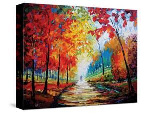 Autumn Impressions-Maya Green-Stretched Canvas