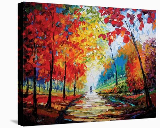 Autumn Impressions-Maya Green-Stretched Canvas