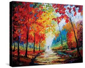 Autumn Impressions-Maya Green-Framed Stretched Canvas