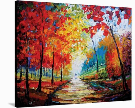 Autumn Impressions-Maya Green-Stretched Canvas