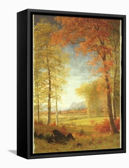 Autumn in America, Oneida County, New York-Albert Bierstadt-Framed Stretched Canvas