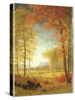 Autumn in America, Oneida County, New York-Albert Bierstadt-Stretched Canvas