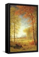 Autumn in America, Oneida County, New York-Albert Bierstadt-Framed Stretched Canvas