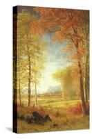 Autumn in America, Oneida County, New York-Albert Bierstadt-Stretched Canvas