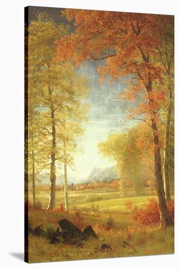 Autumn in America, Oneida County, New York-Albert Bierstadt-Stretched Canvas