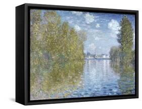 Autumn in Argenteuil-Claude Monet-Framed Stretched Canvas