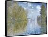 Autumn in Argenteuil-Claude Monet-Framed Stretched Canvas