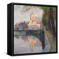 Autumn in Bruges-Omer Coppens-Framed Stretched Canvas