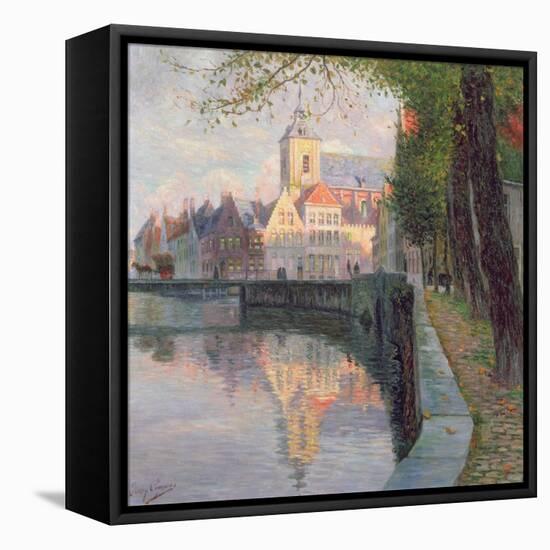 Autumn in Bruges-Omer Coppens-Framed Stretched Canvas