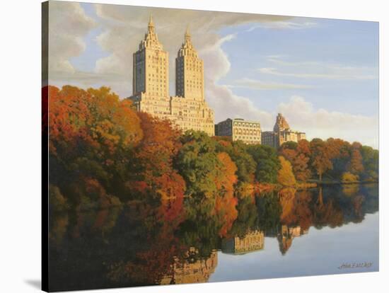 Autumn in Central Park-John Zaccheo-Stretched Canvas