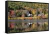 Autumn in Crystal Lake with Eaton, New Hampshire-Armin Mathis-Framed Stretched Canvas